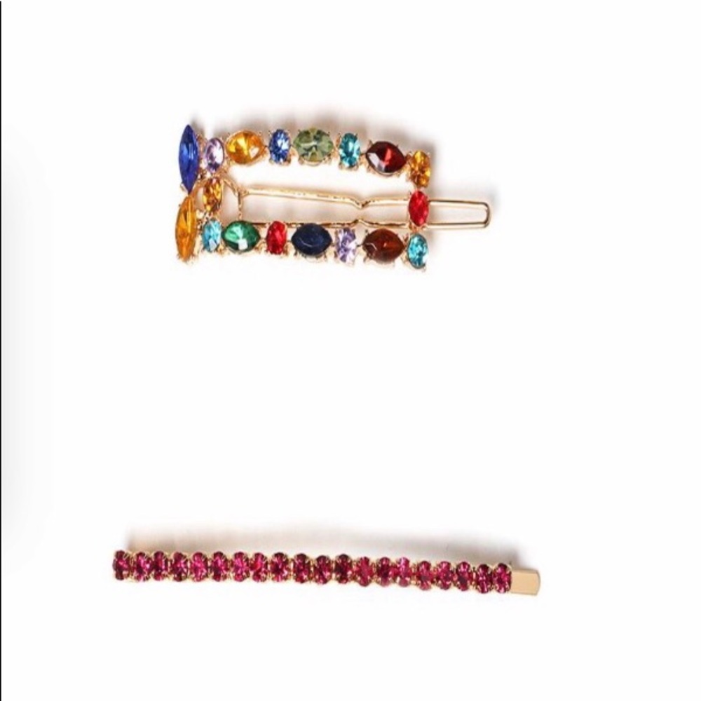 🌟NEW🌟Multicolored Crystal Hair Clip Set